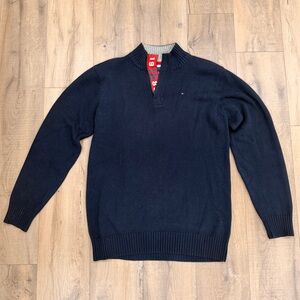 Tommy Hilfiger Men's Dark Blue Zip Up Sweater